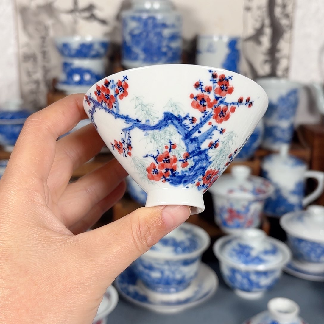 杯青花瓷器手绘作品杯