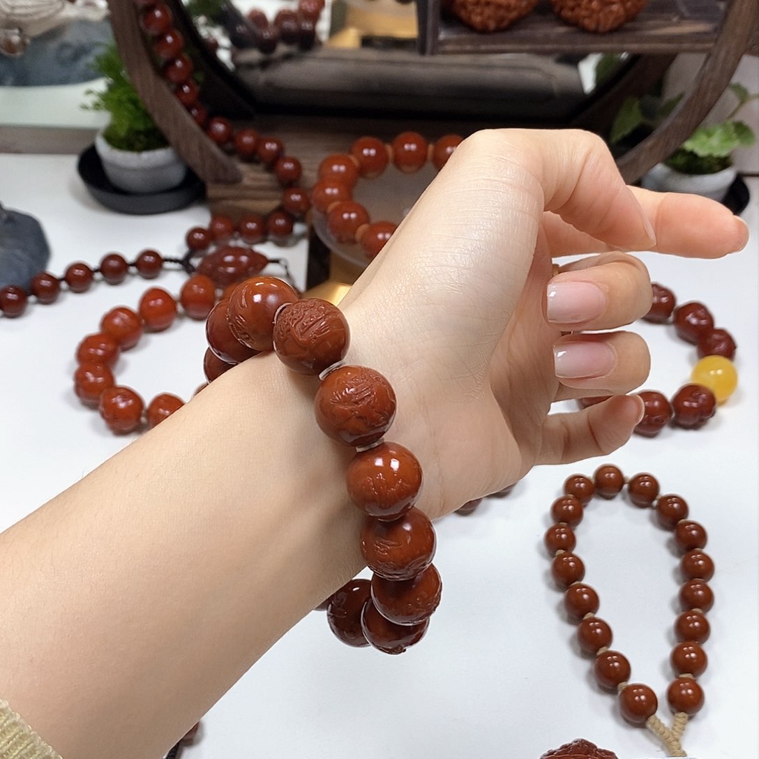 橄榄核把件?****风景手串