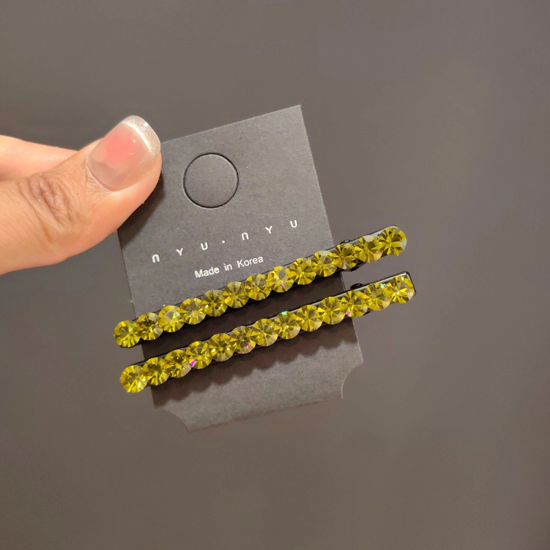 简约施家水晶鸭嘴夹高端发夹网红爆款刘海发夹轻奢一字鸭嘴夹发饰