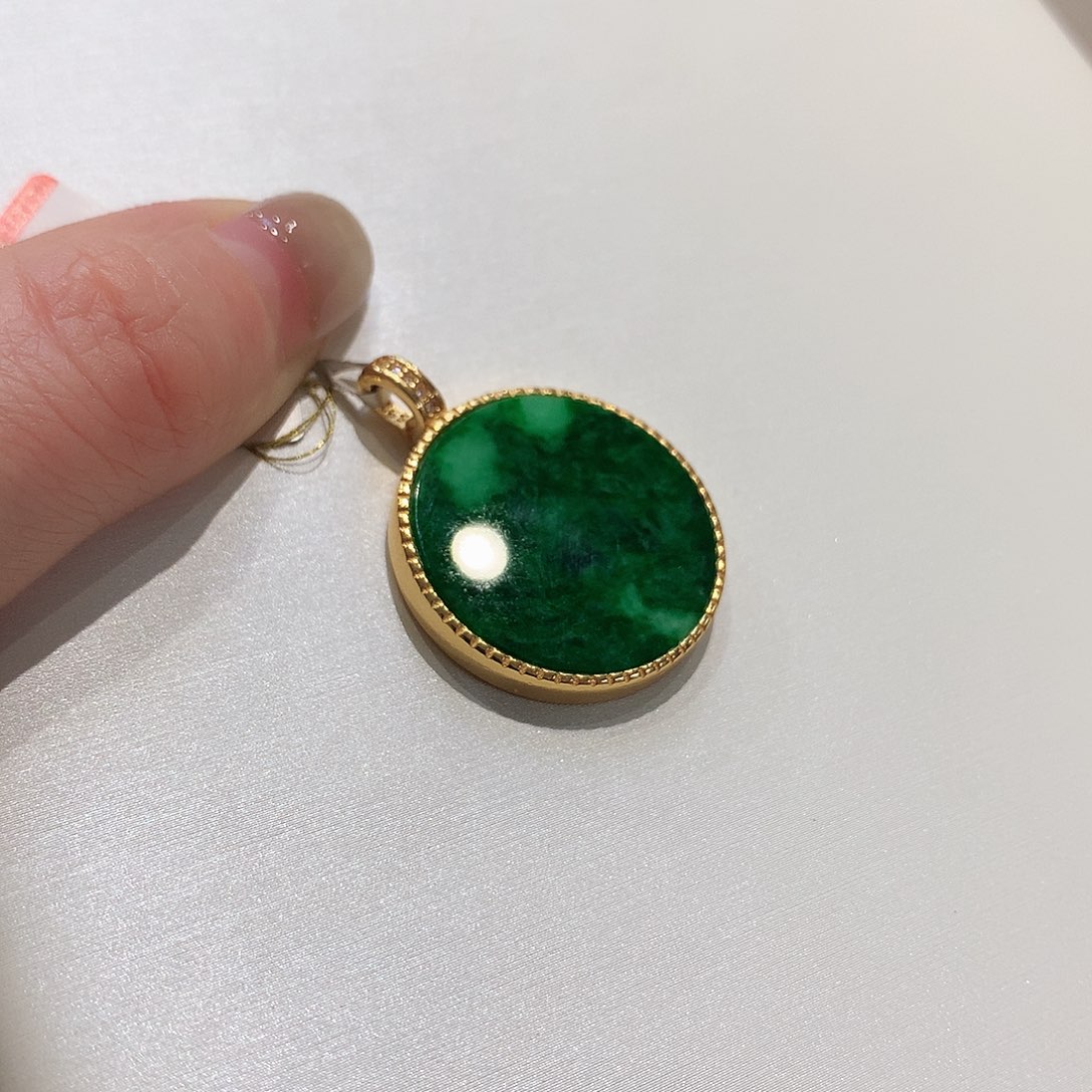 翡翠银S925镶嵌吊坠(不含链)