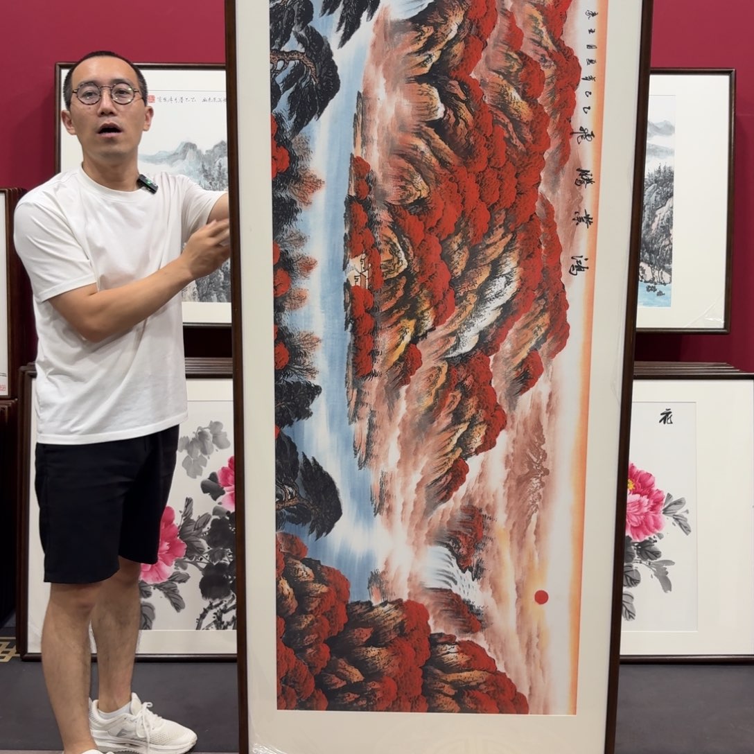国画带框绘画210/80尺寸