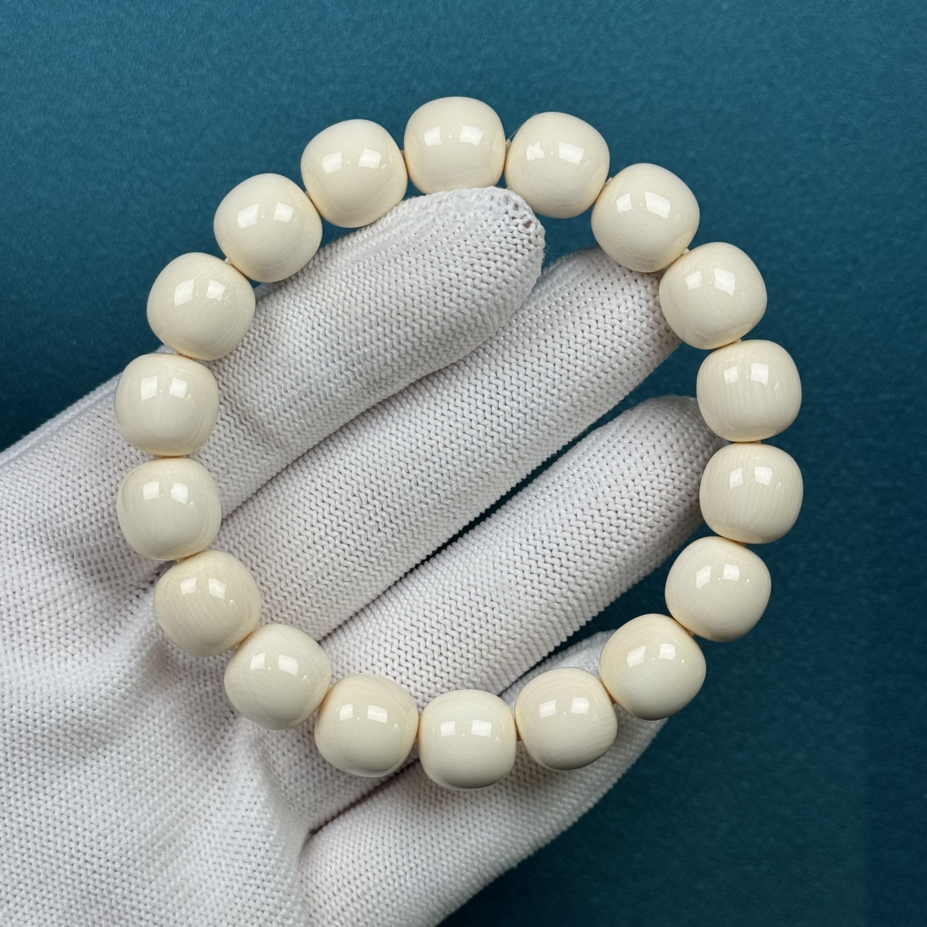 Q45-58天然猛犸牙 老型手串约11+*11mm支持复检假一罚十