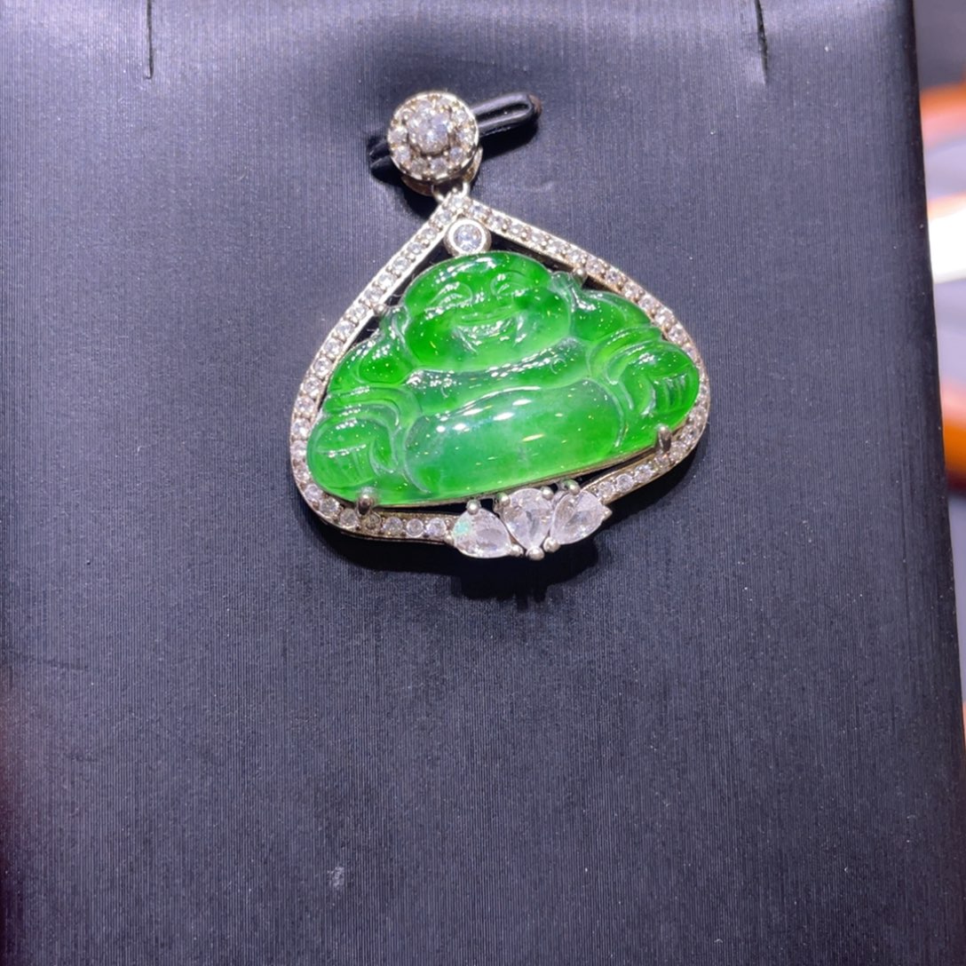 翡翠银S925镶嵌颈饰吊坠