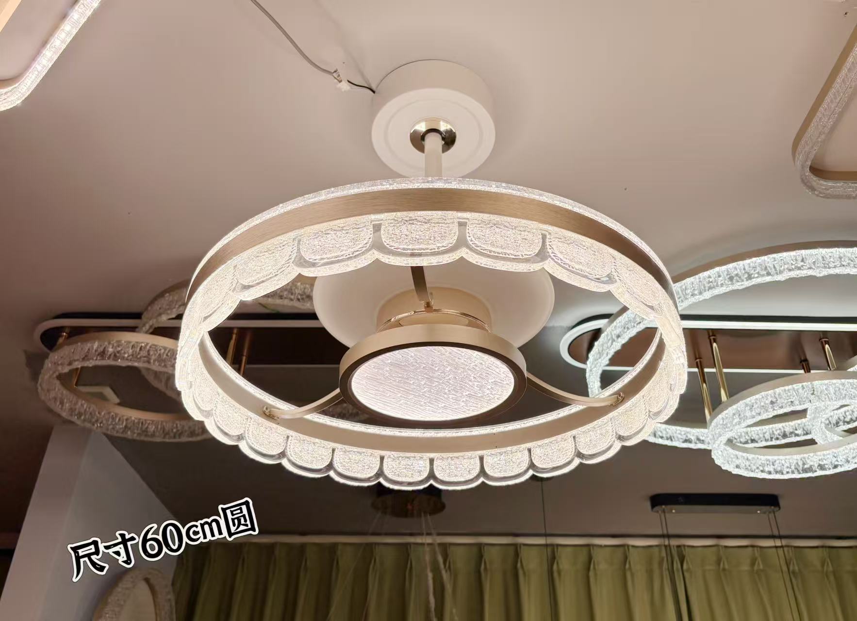 新款隐形风扇灯无噪音风力大简约清爽书房卧室儿童房灯具