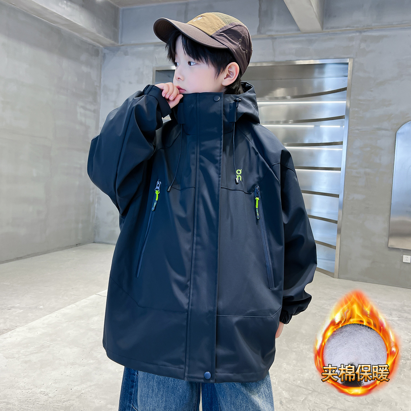 【高质量】男童冬季冲锋衣外套三合一可拆卸款130-180中大童外套潮