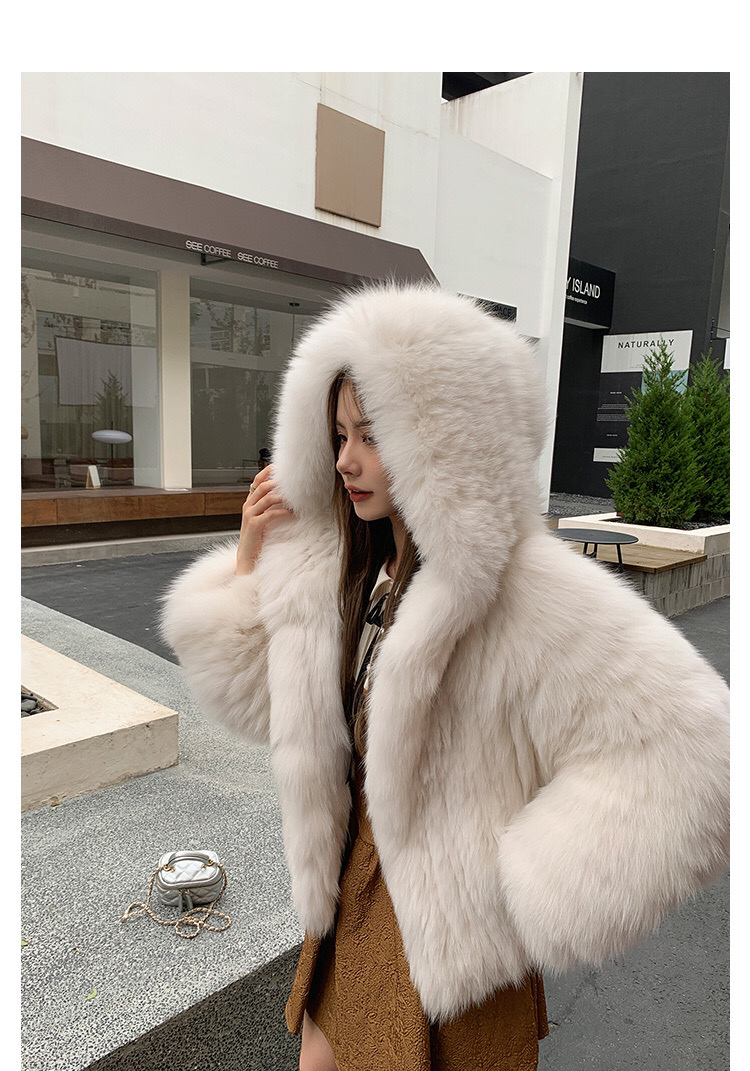 帽子款女士外套65厘米