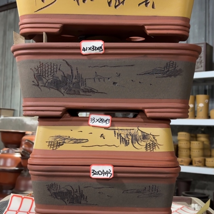 紫砂花盆128-4。       