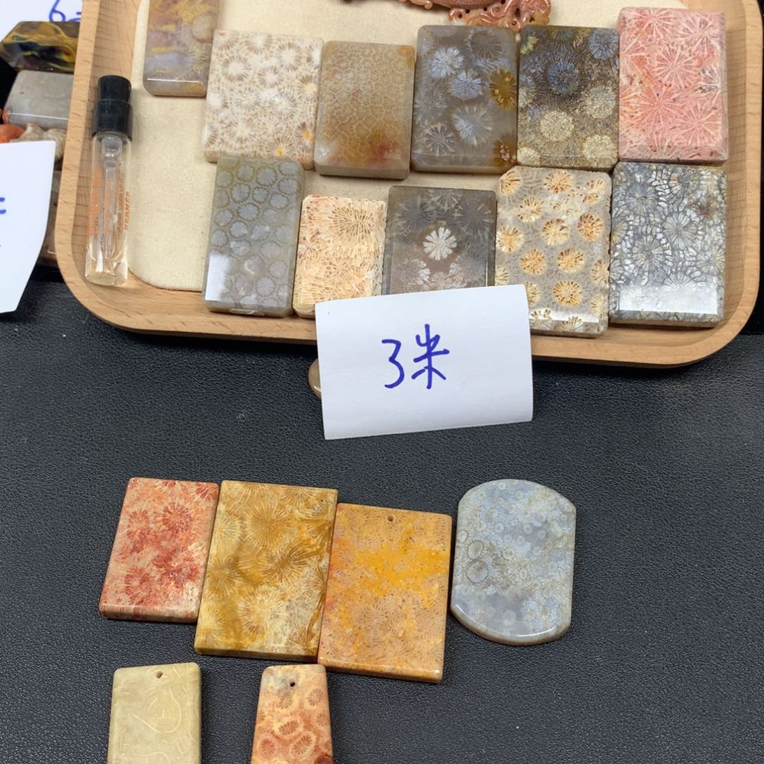 一***人硅化珊瑚（珊瑚玉）合金颈饰