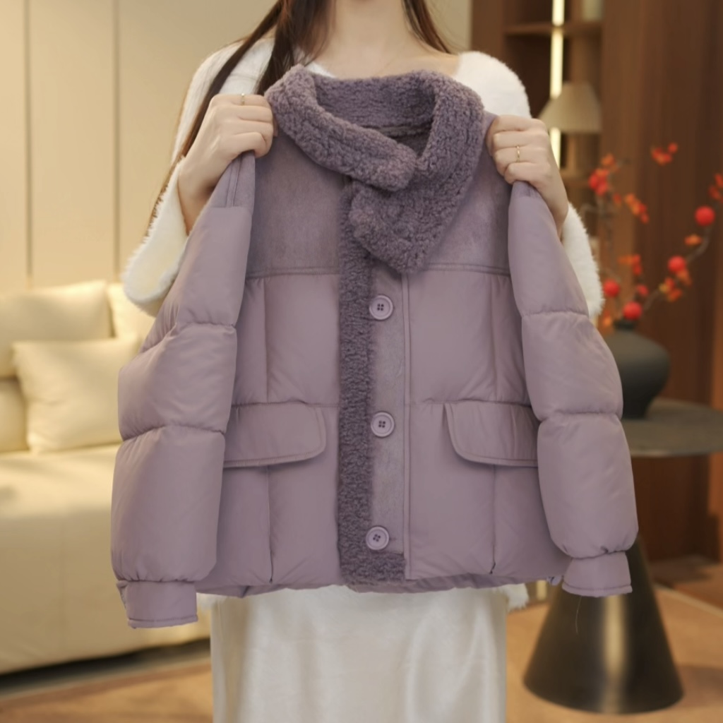 波波鹅女童棉服外套女孩面包服冬装2025新款儿童加厚棉衣-Y6299