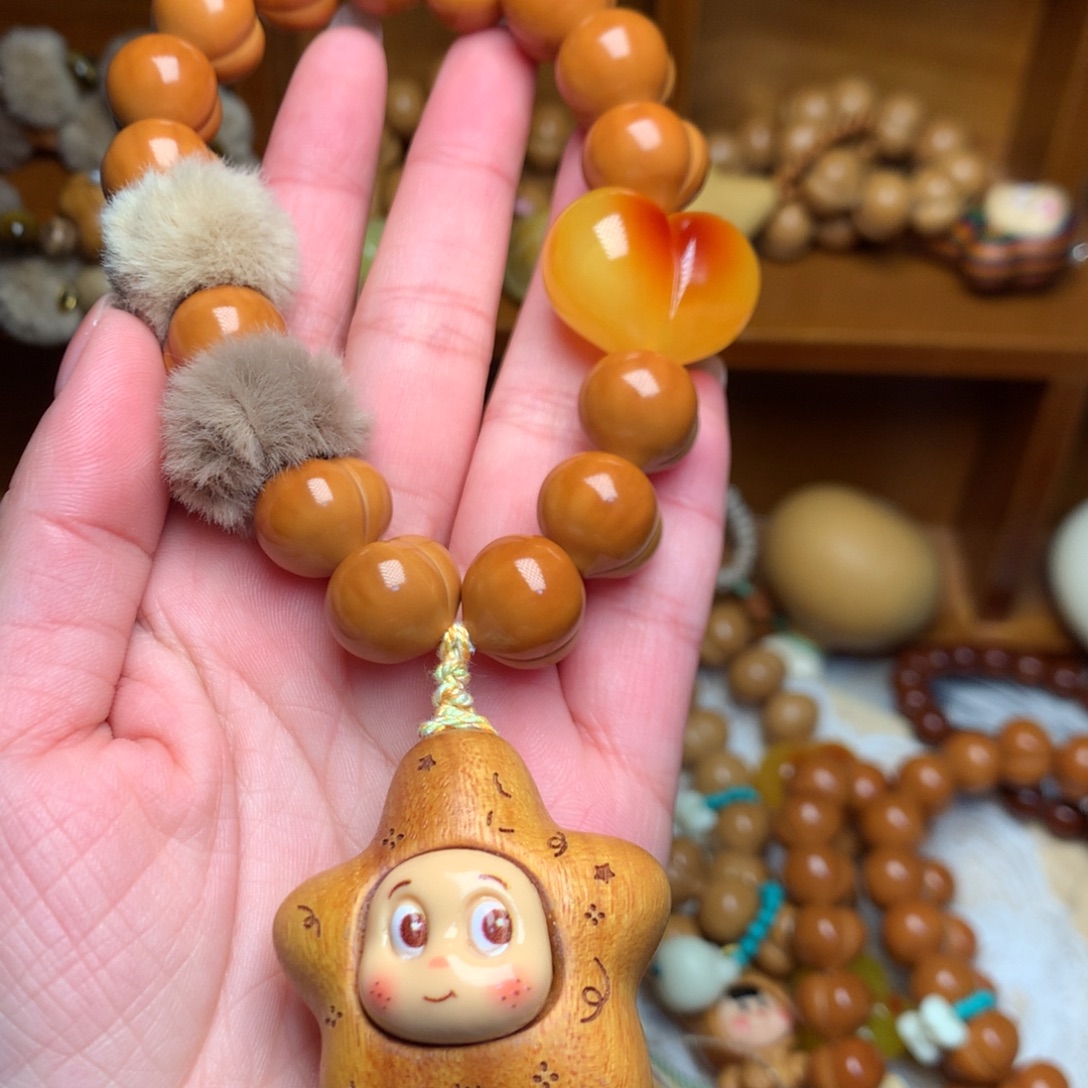 猴头核桃吊坠15玻璃底定制