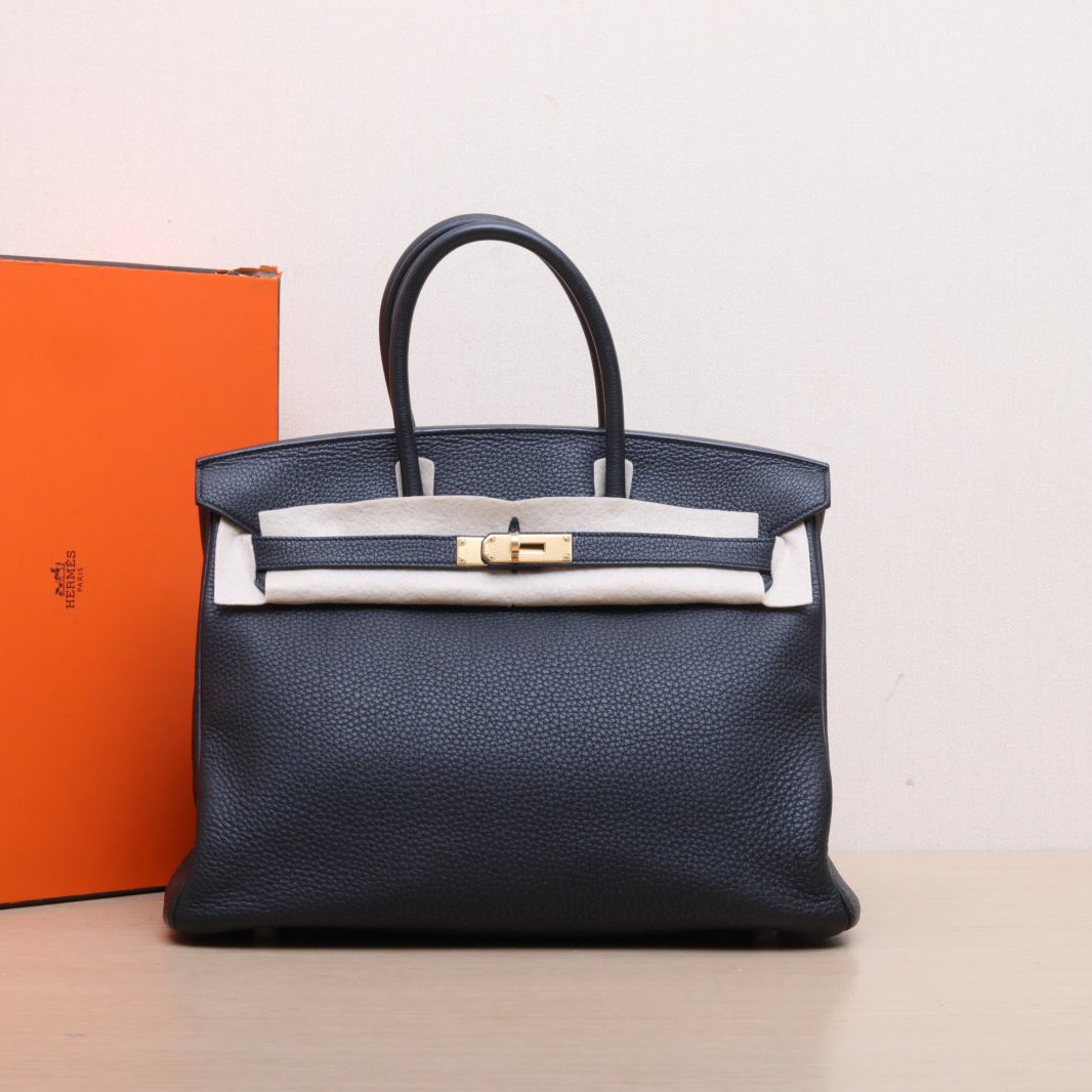 95新 Hermes/爱马仕 小花姑姑563694Birkin 35 89黑色 T刻包