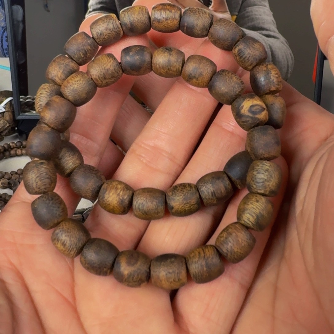 沉香手串陆河沉水鼓珠单圈卡9+保11克多样发一