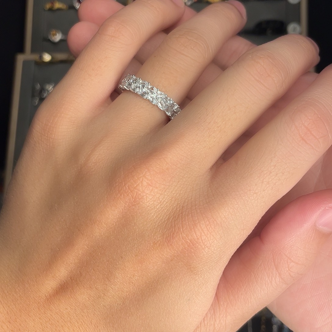 海蓝宝石戒指银S925镶嵌