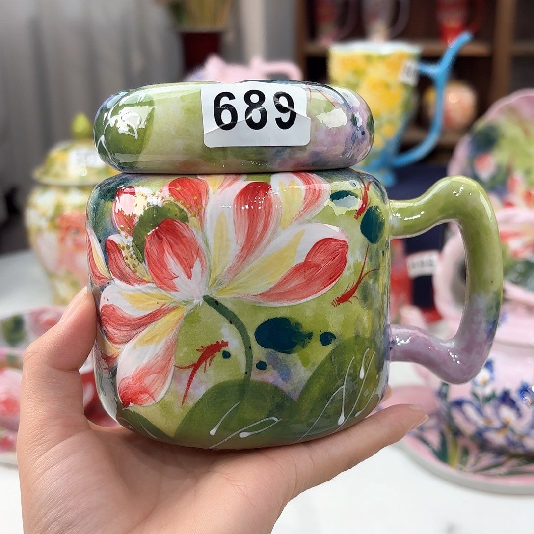 景德镇手绘高温釉下彩陶瓷茶具