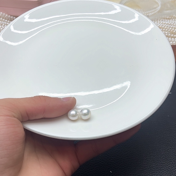 天然珍珠项链银S925镶嵌淡水珍珠9