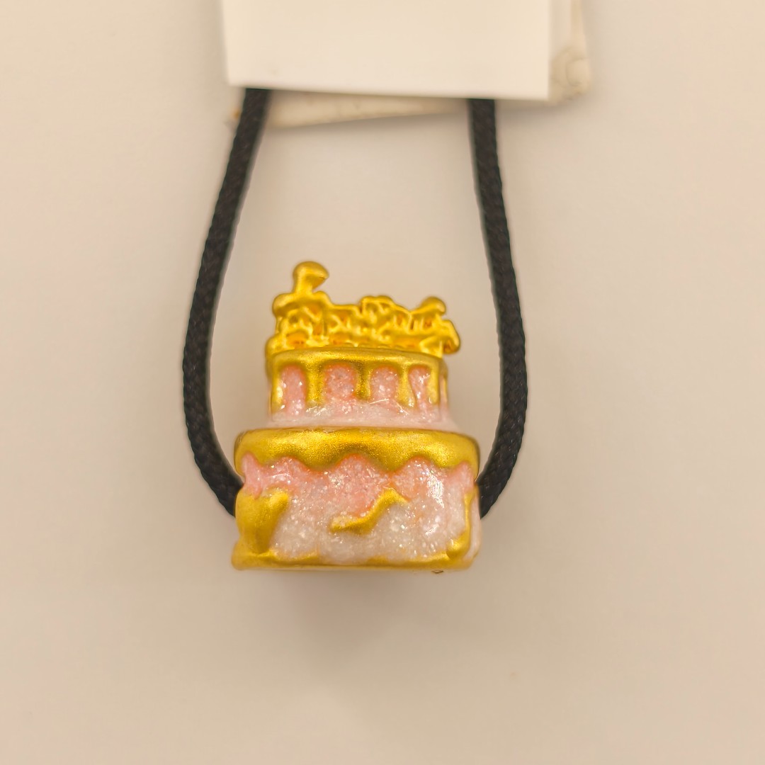 足金999生日蛋糕转运珠通孔送好友礼物硬金（实际克重多退少补）