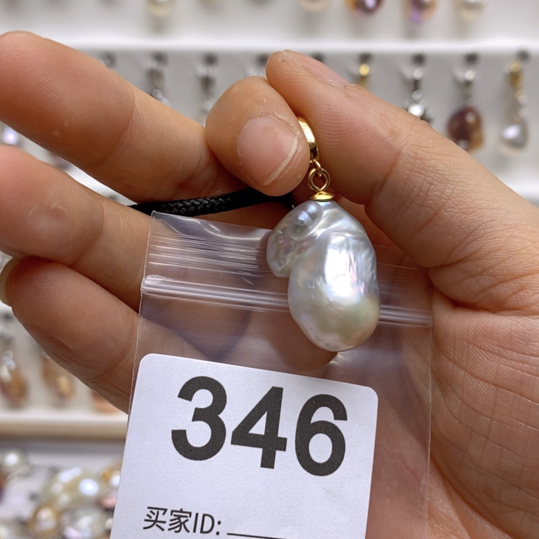 淡水珍珠颈饰银S925镶嵌346