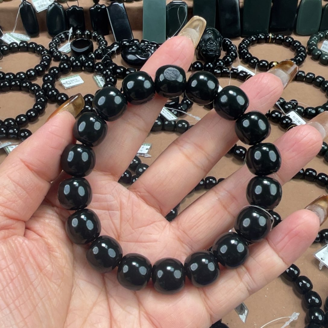 天***道和田玉未镶嵌手串12.7