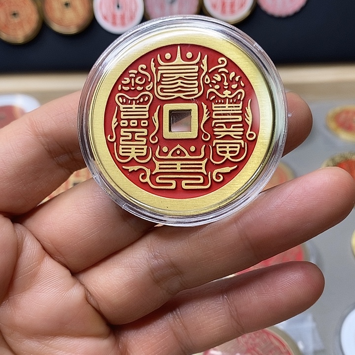 用***3铜现代仿制工艺文创铜币 