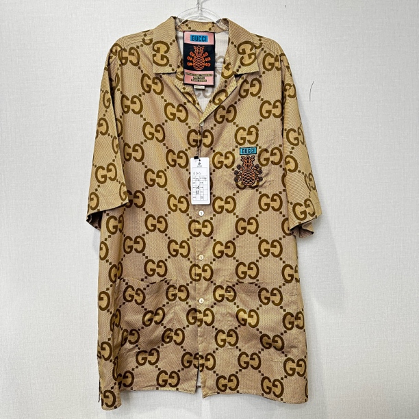 99新 GUCCI/古驰 满印短袖衬衫 尺码：48 11503