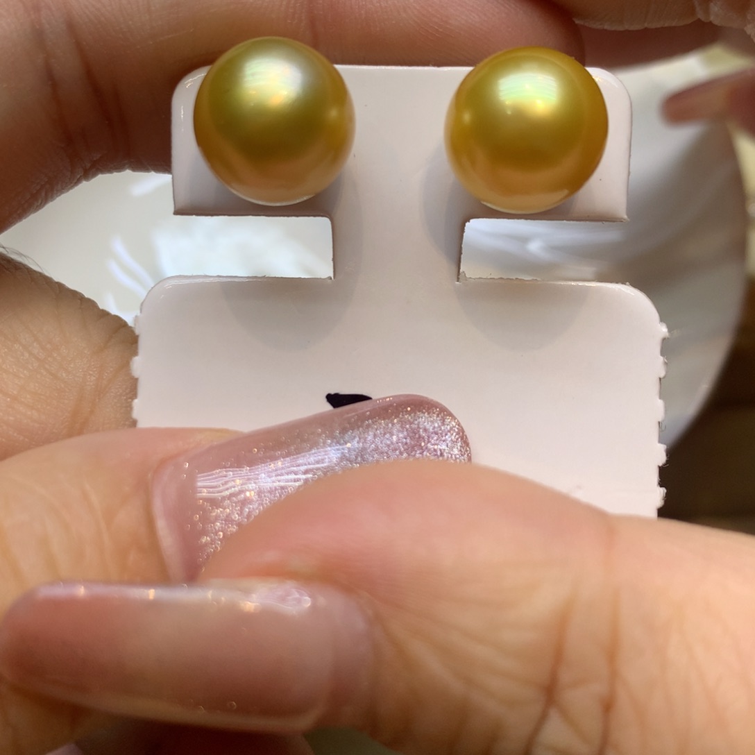 18K金镶嵌耳饰海水珍珠