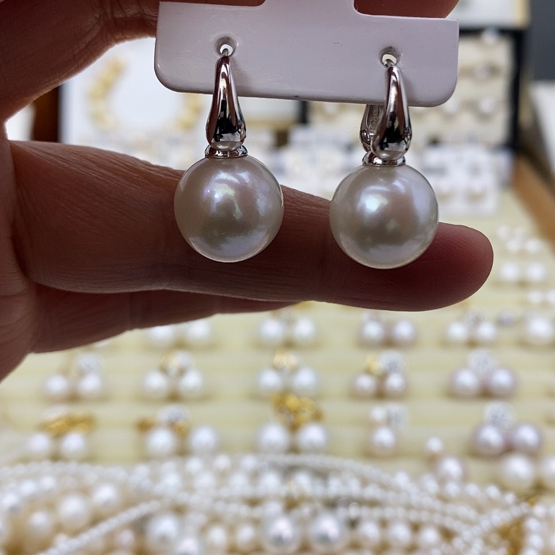 淡水珍珠耳饰银S925镶嵌