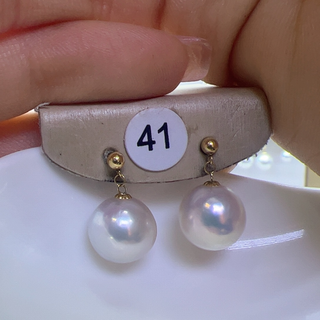 淡水珍珠耳饰18K金镶嵌
