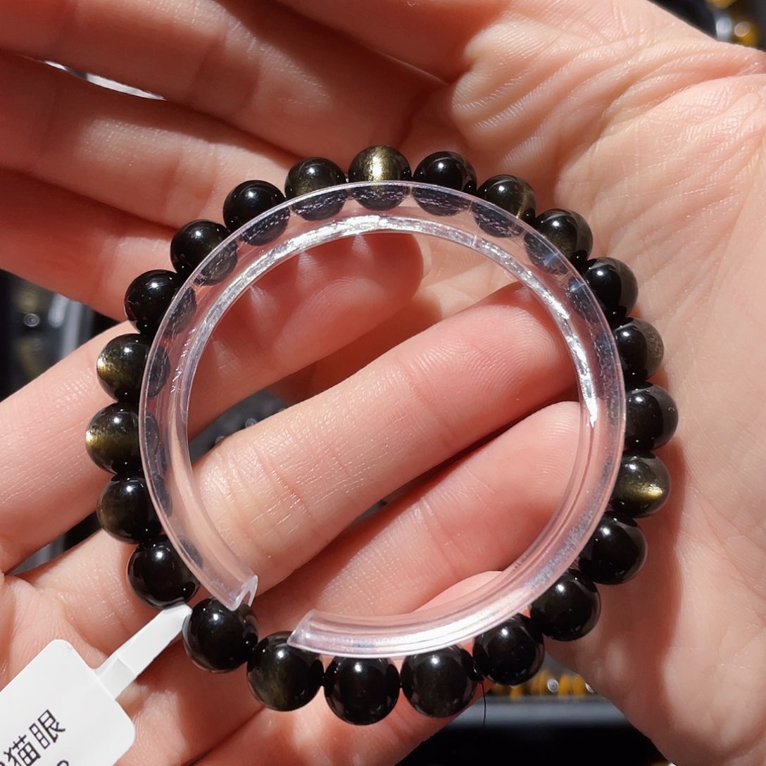 黑曜岩手链未镶嵌y*