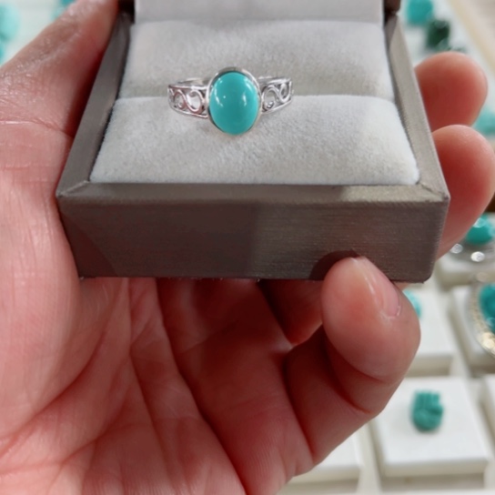 绿松石珠宝奇石银S925镶嵌