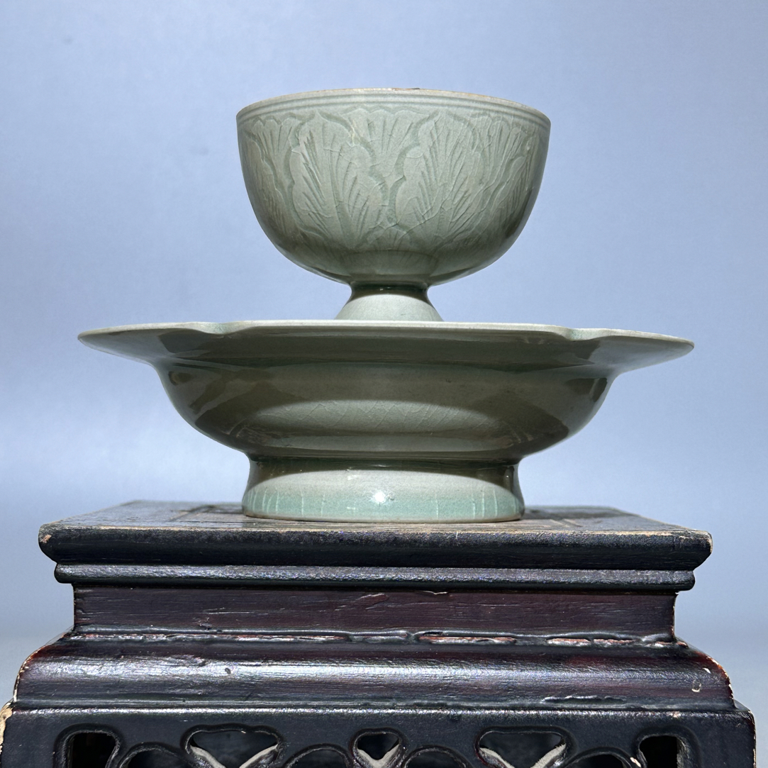 越窑，深刻花茶盏！