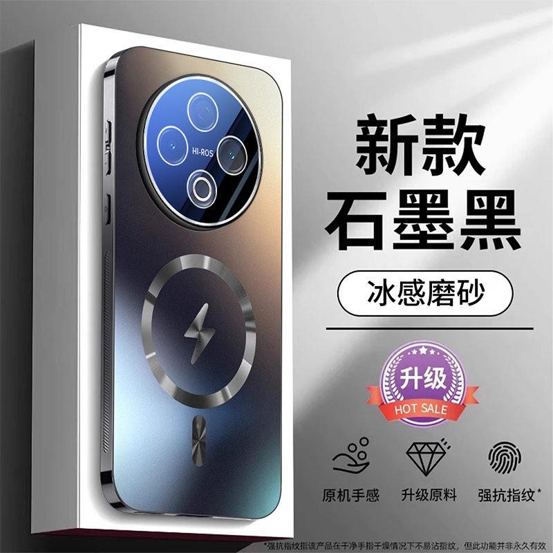 适用vivoY500手机壳新款500pro防滑高级感磁吸magsafe全包镜头膜