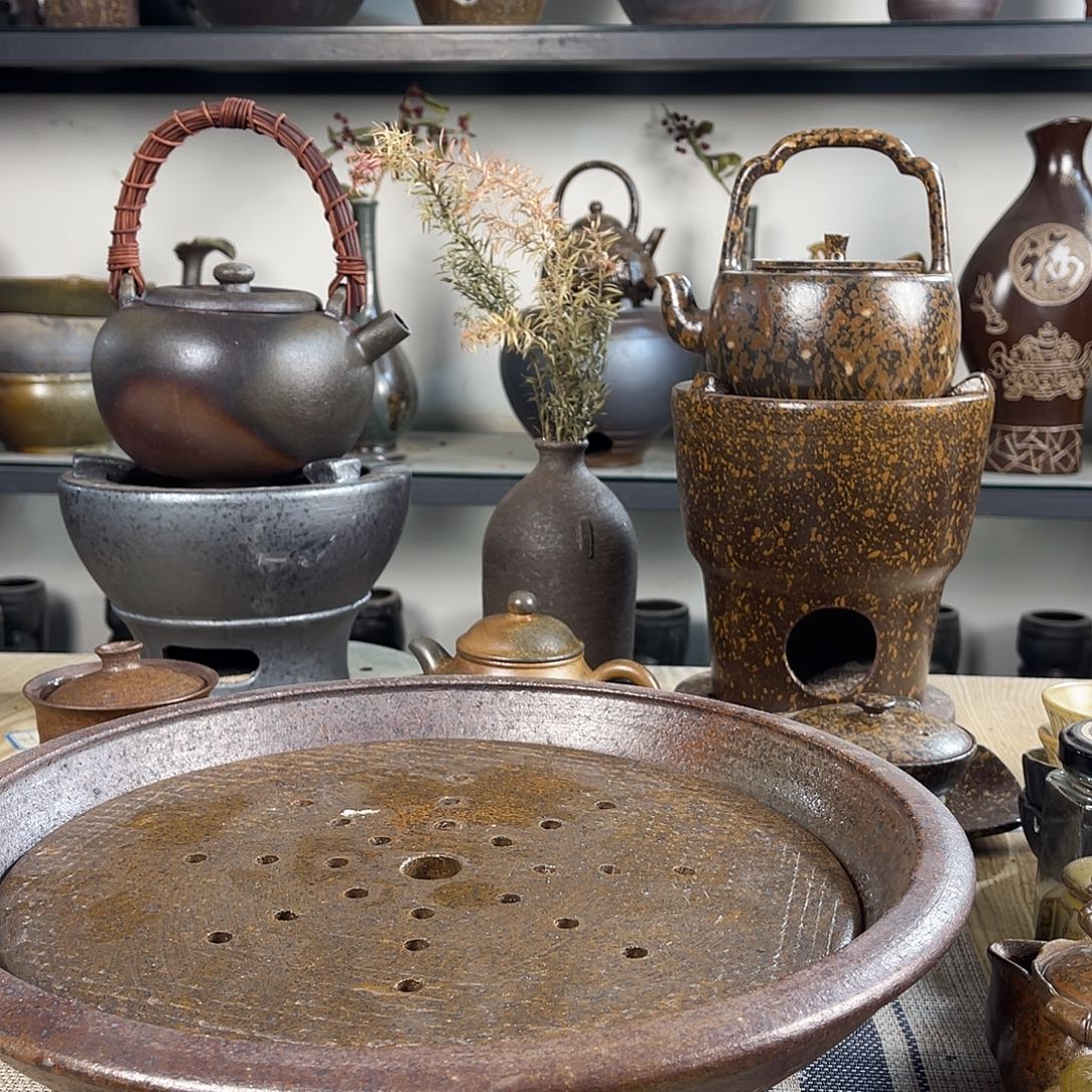 壶紫砂粗陶实用茶盘