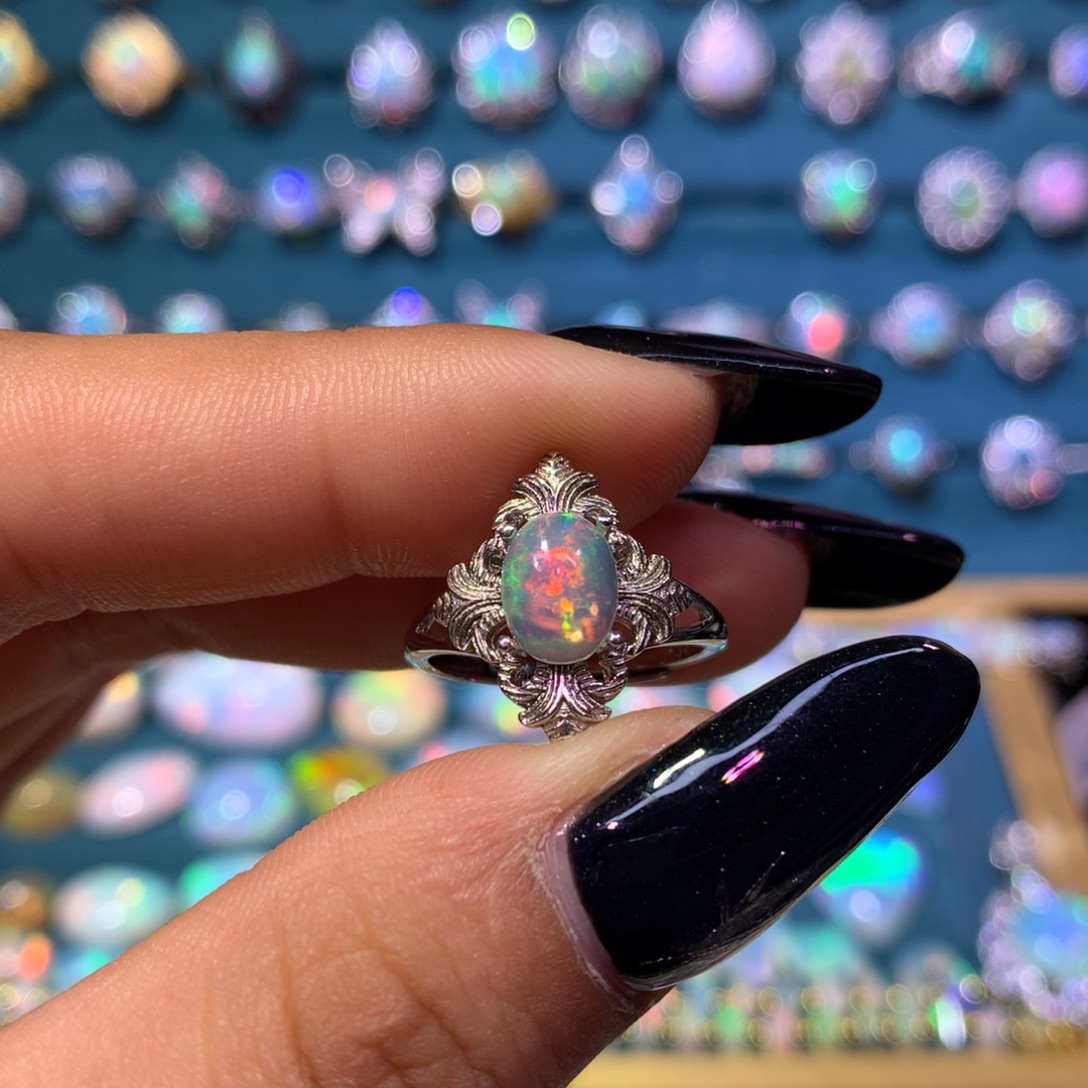 欧泊银S925镶嵌戒指款