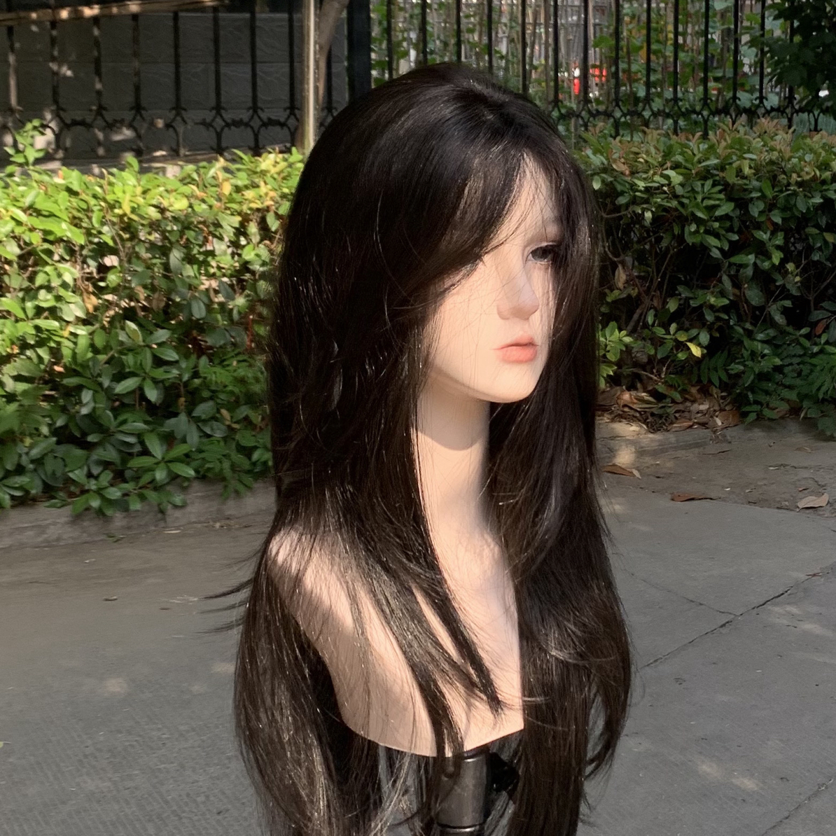 《金秀智》仿递针头皮高层次黑长直66cm