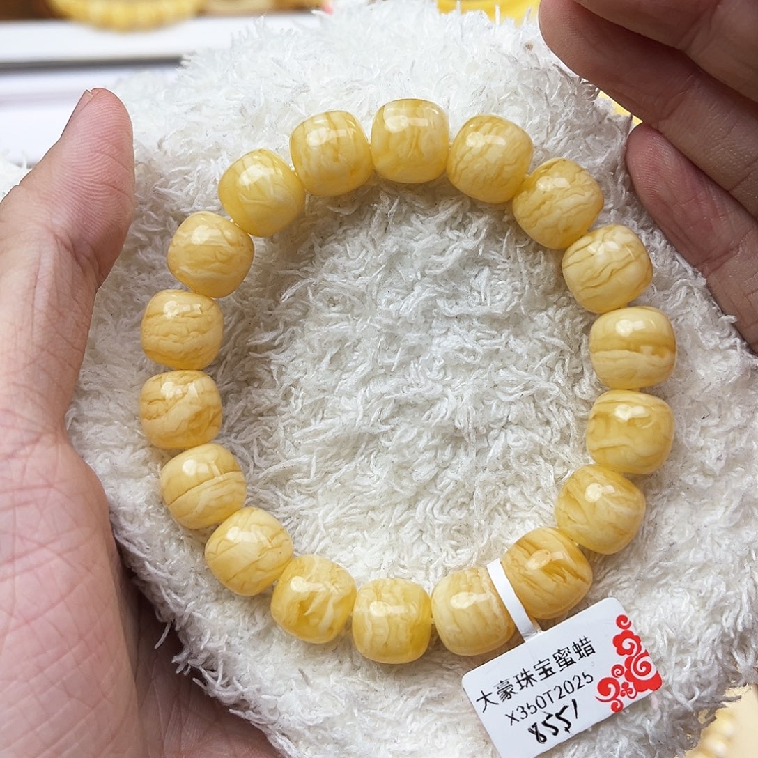 蜜蜡未镶嵌手串同料虎皮千层12mm毕业