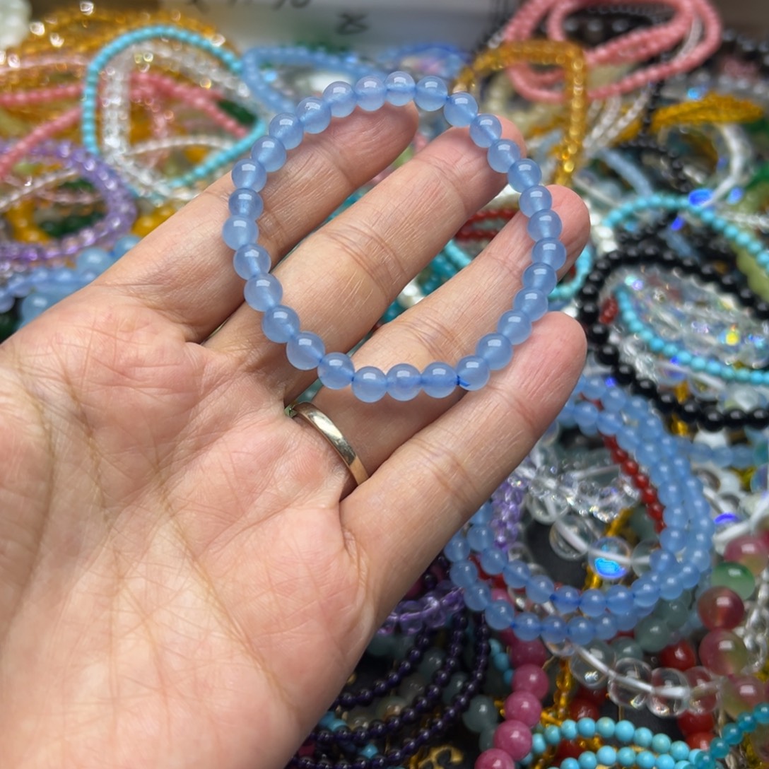 烟晶手链未镶嵌海蓝宝6