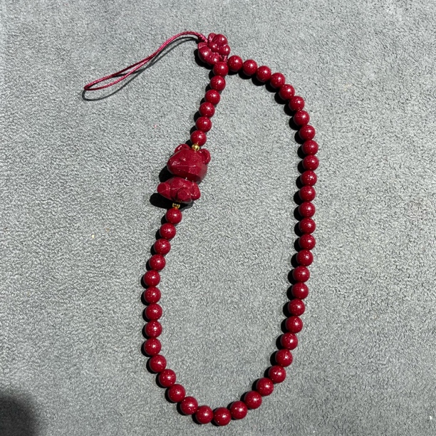 含辰砂工艺品紫金砂钻石熊手机链6mm-0360