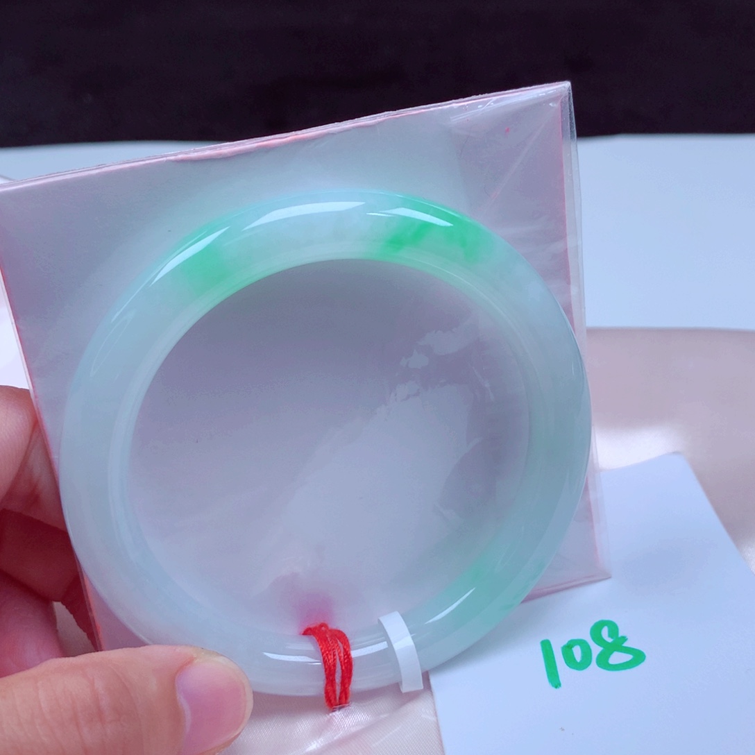 未镶嵌手镯翡翠缅甸天然A货翡翠手镯59圆条