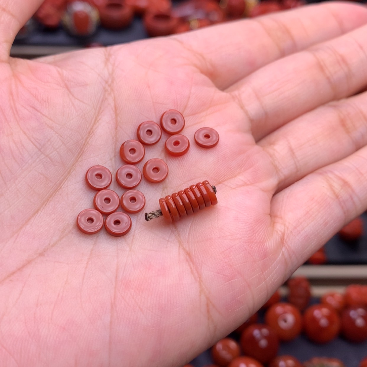 【闪购商品】南红玛瑙隔片5mm➕未镶嵌无**耳