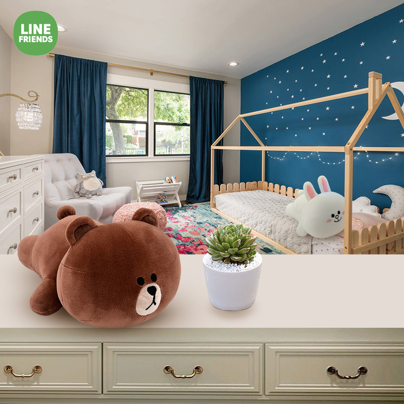 正版授权长亿LINE FRIENDS系列可妮兔姿软抱枕毛绒玩偶