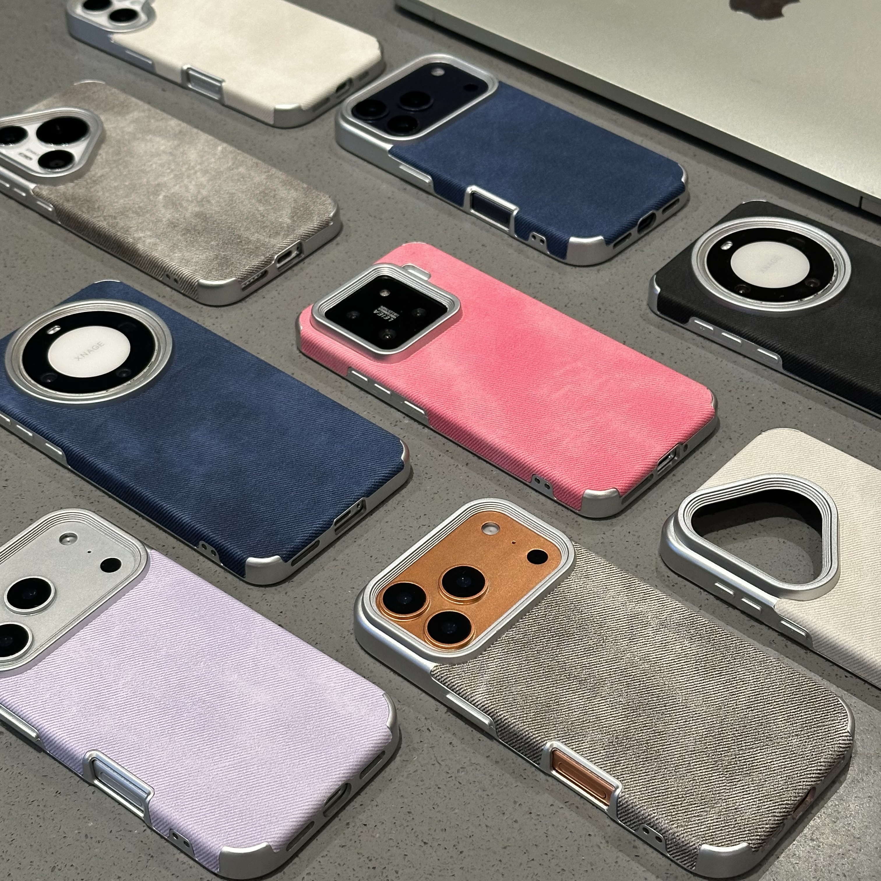 欧克里里复古纯色牛仔纹适用苹果17/16手机壳华为oppo小米15vivo