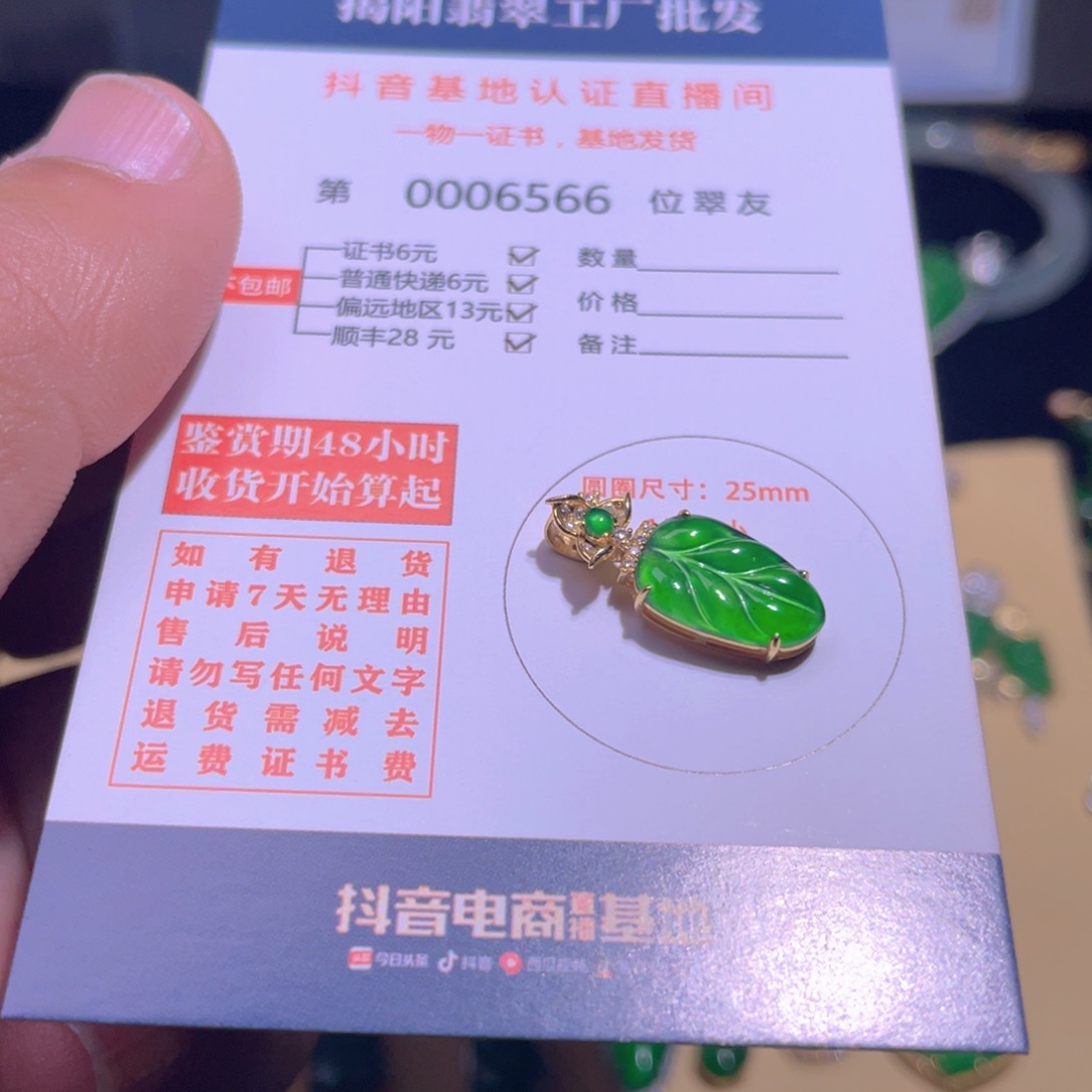 翡翠颈饰18K金镶嵌翡翠