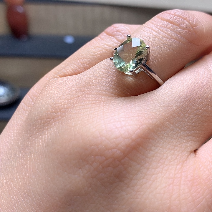 水晶水晶戒指银S925镶嵌