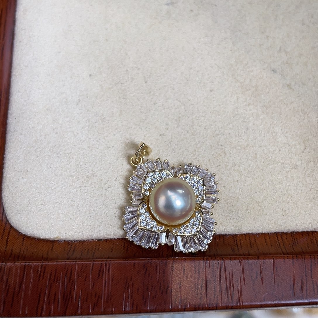 吊坠(不含链)海水珍珠银S925镶嵌