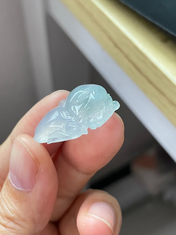 天然翡翠毛货自然光实拍冰透厚装花仙子吊坠