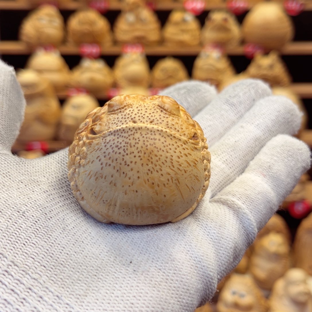 竹你*竹根雕金蟾手把件