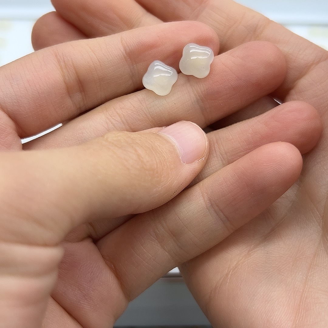 银S925镶嵌和田玉耳饰