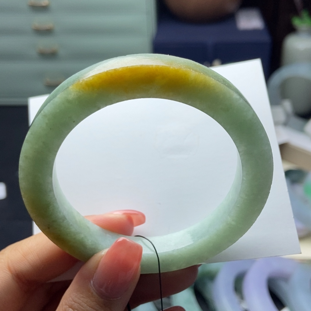 定制翡翠53-54未镶嵌黄➕绿