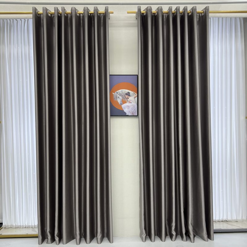b3.1加高款灰色窗帘遮光加厚免打孔2025新款卧室高级感高精密