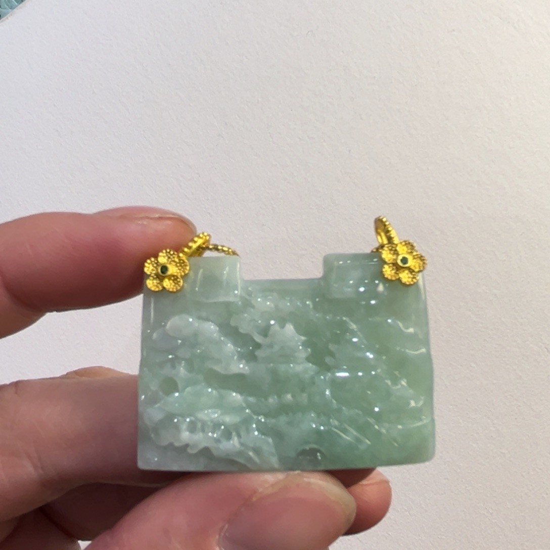 翡翠未镶嵌吊坠(赠链)代编织